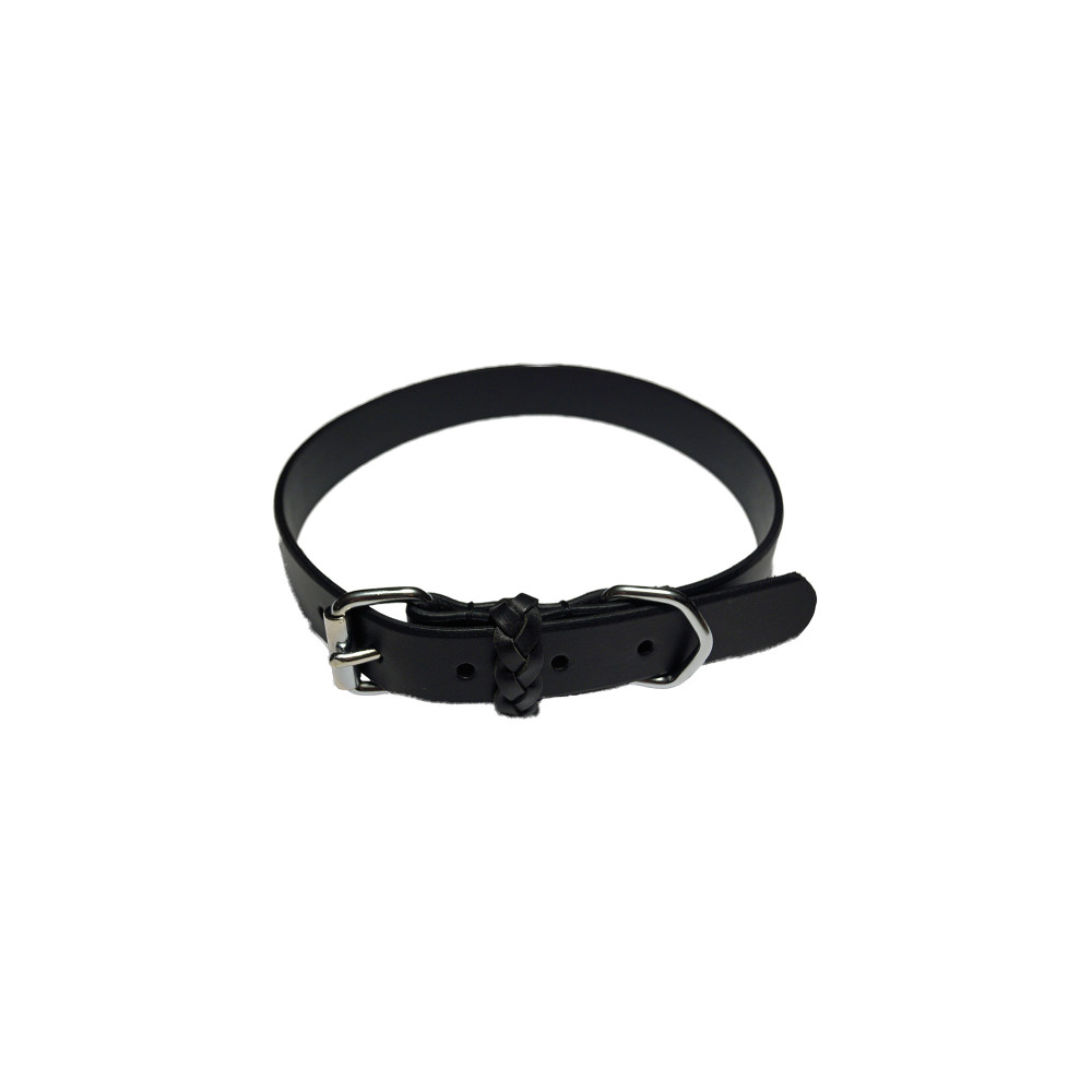 Produktbild för Walker Halsband läder svart 25mm/60 cm