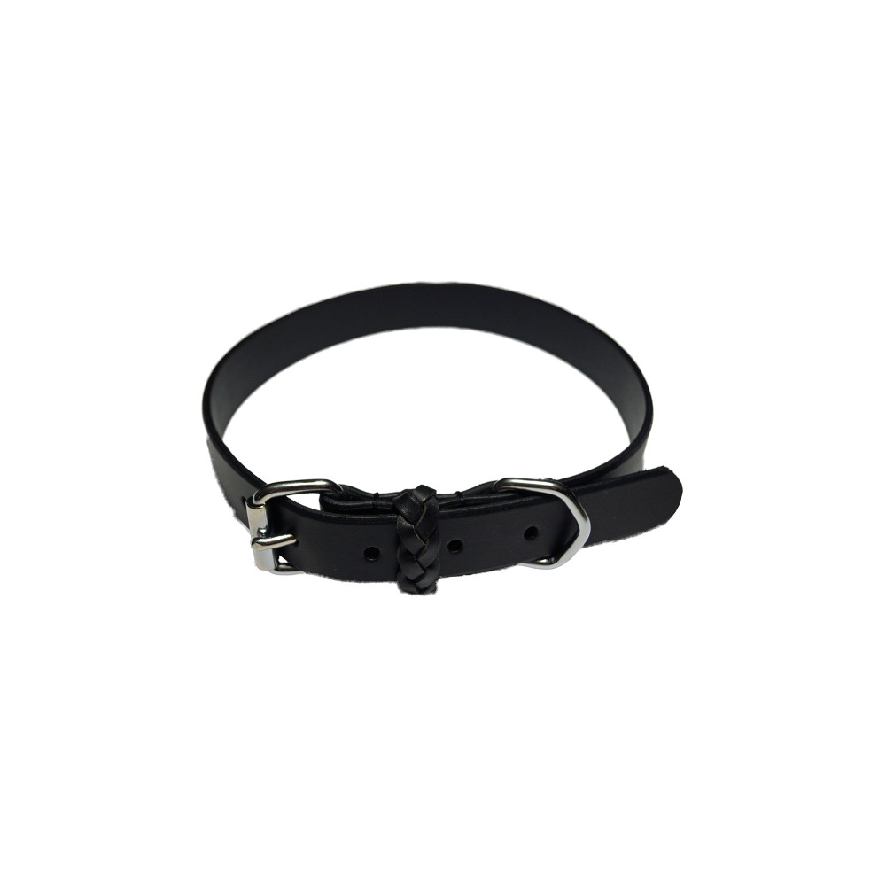 Produktbild för Walker Halsband läder svart 25mm/65 cm