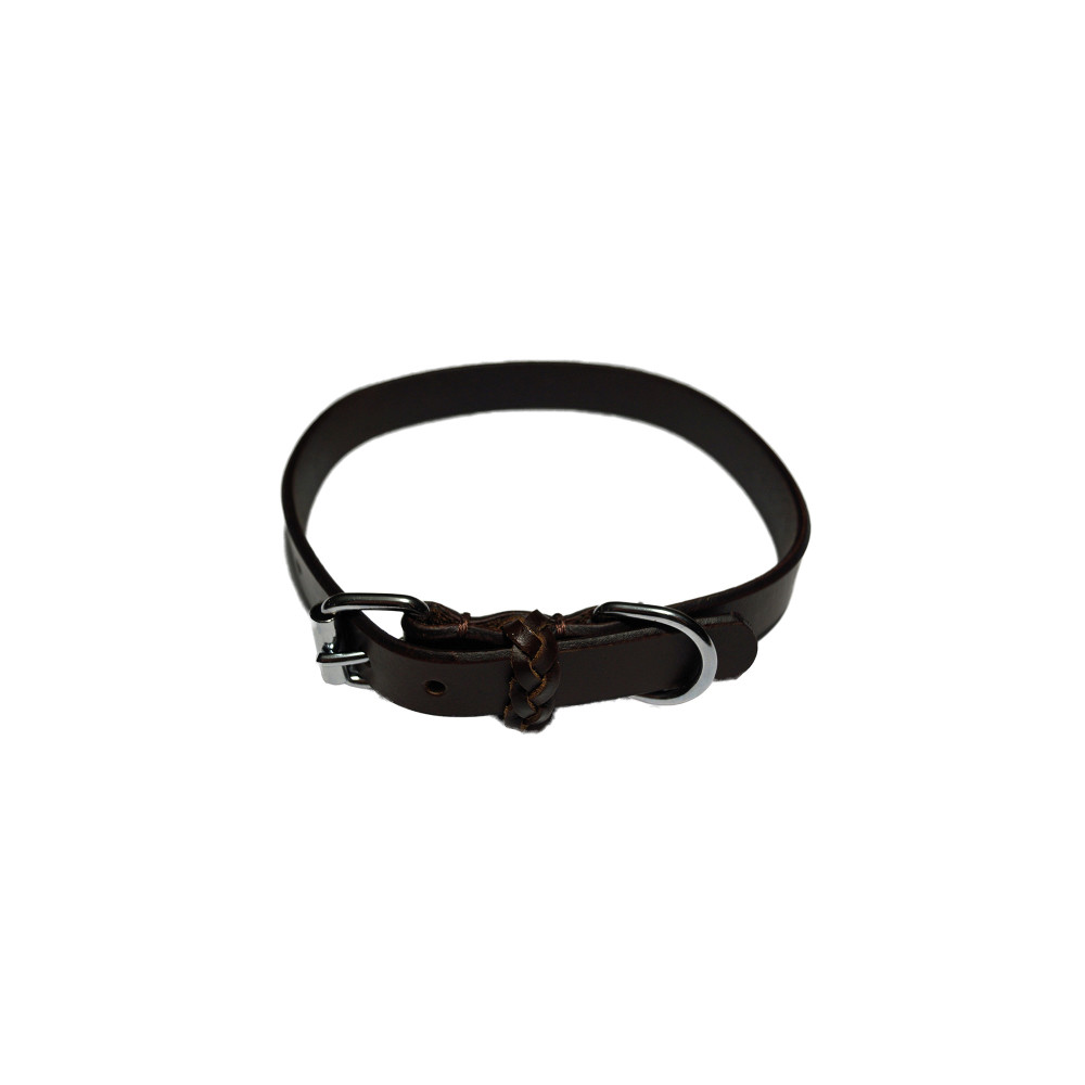Produktbild för Walker Halsband läder Brunt 15mm/35 cm