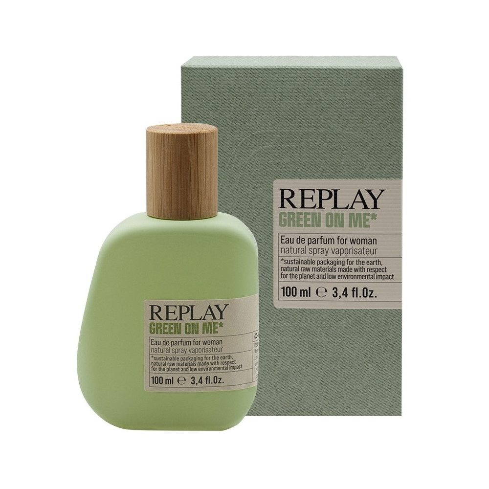 Produktbild för Giftset Replay Green On Me Woman Edp 100ml + Pochette