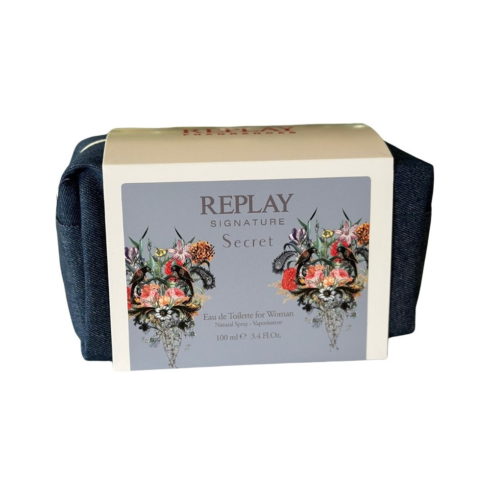 Produktbild för Giftset Replay Signature Secret Woman Edt 100ml + Pochette