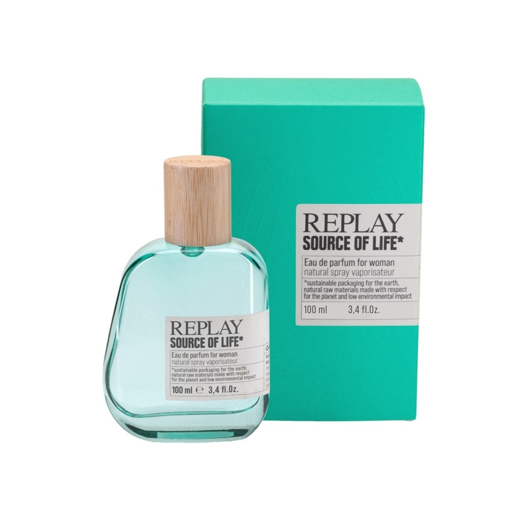 Produktbild för Giftset Replay Source Of Life Woman Edp 100ml + Pochette