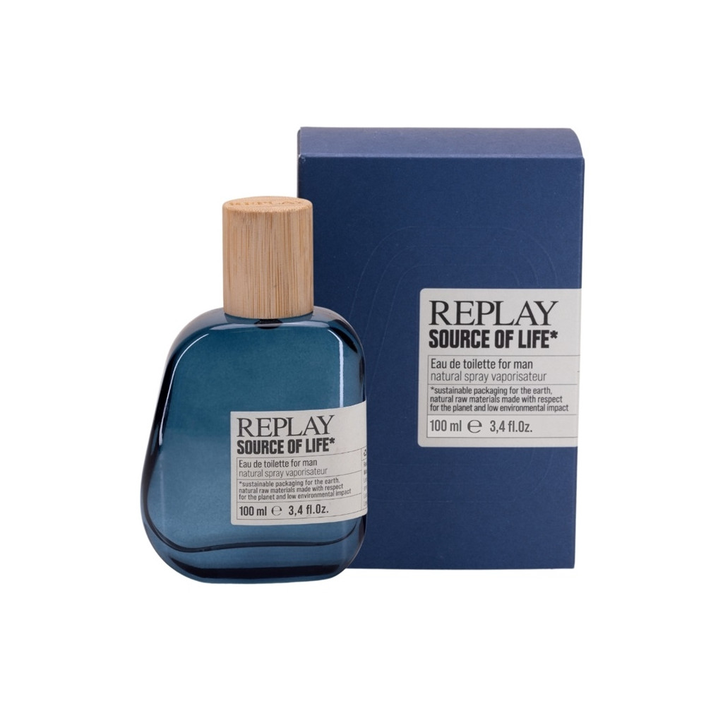 Produktbild för Giftset Replay Source Of Life Man Edt 100ml + Pochette