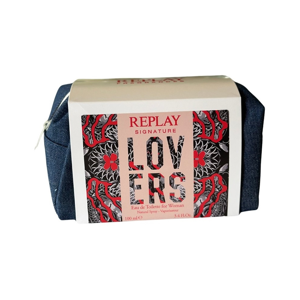 Produktbild för Giftset Replay Signature Lovers Woman Edt 100ml + Pochette