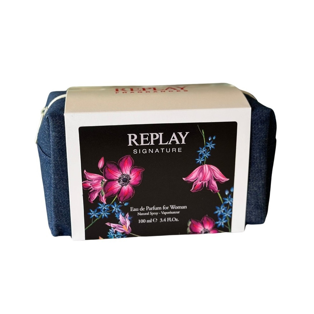 Produktbild för Giftset Replay Signature Woman Edp 100ml + Pochette
