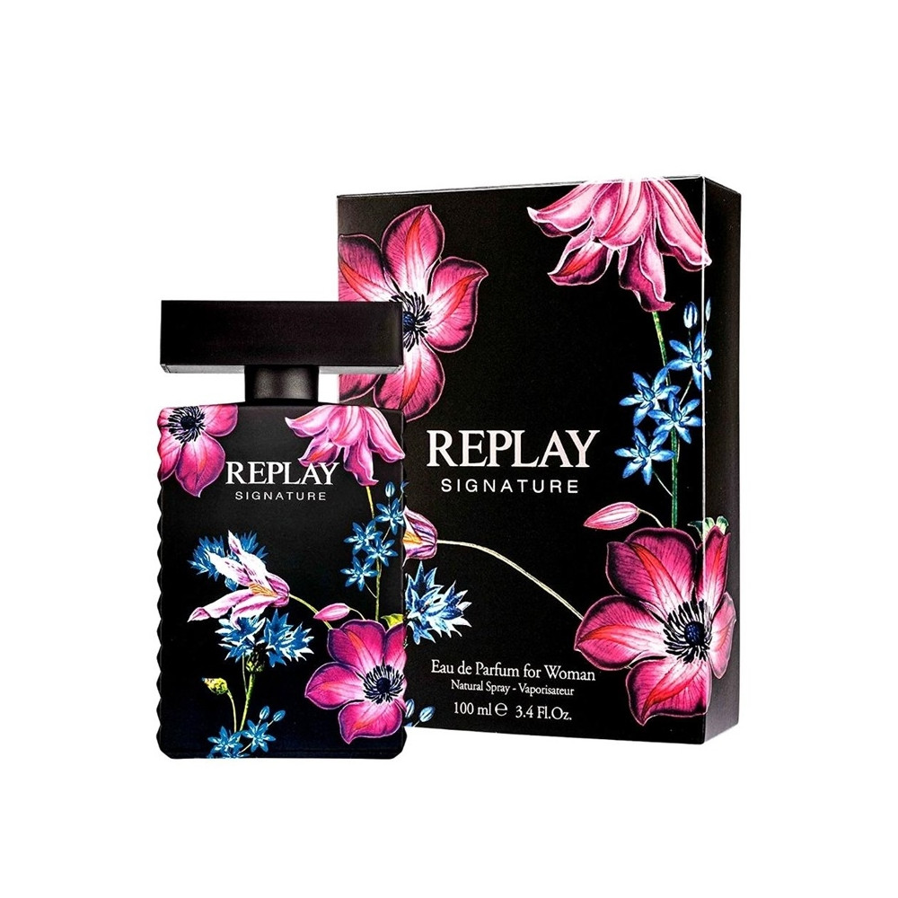 Produktbild för Giftset Replay Signature Woman Edp 100ml + Pochette