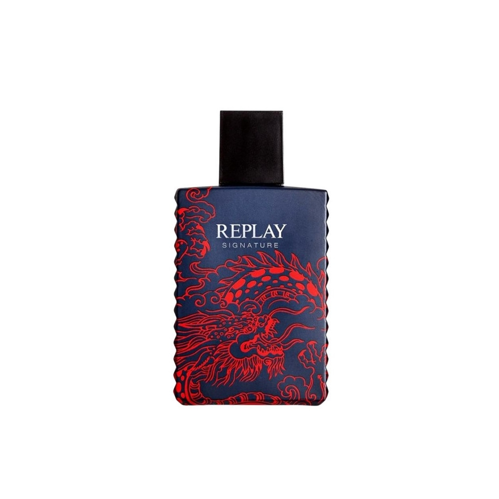 Produktbild för Giftset Replay Signature Red Dragon Man Edt 100ml + Pochette