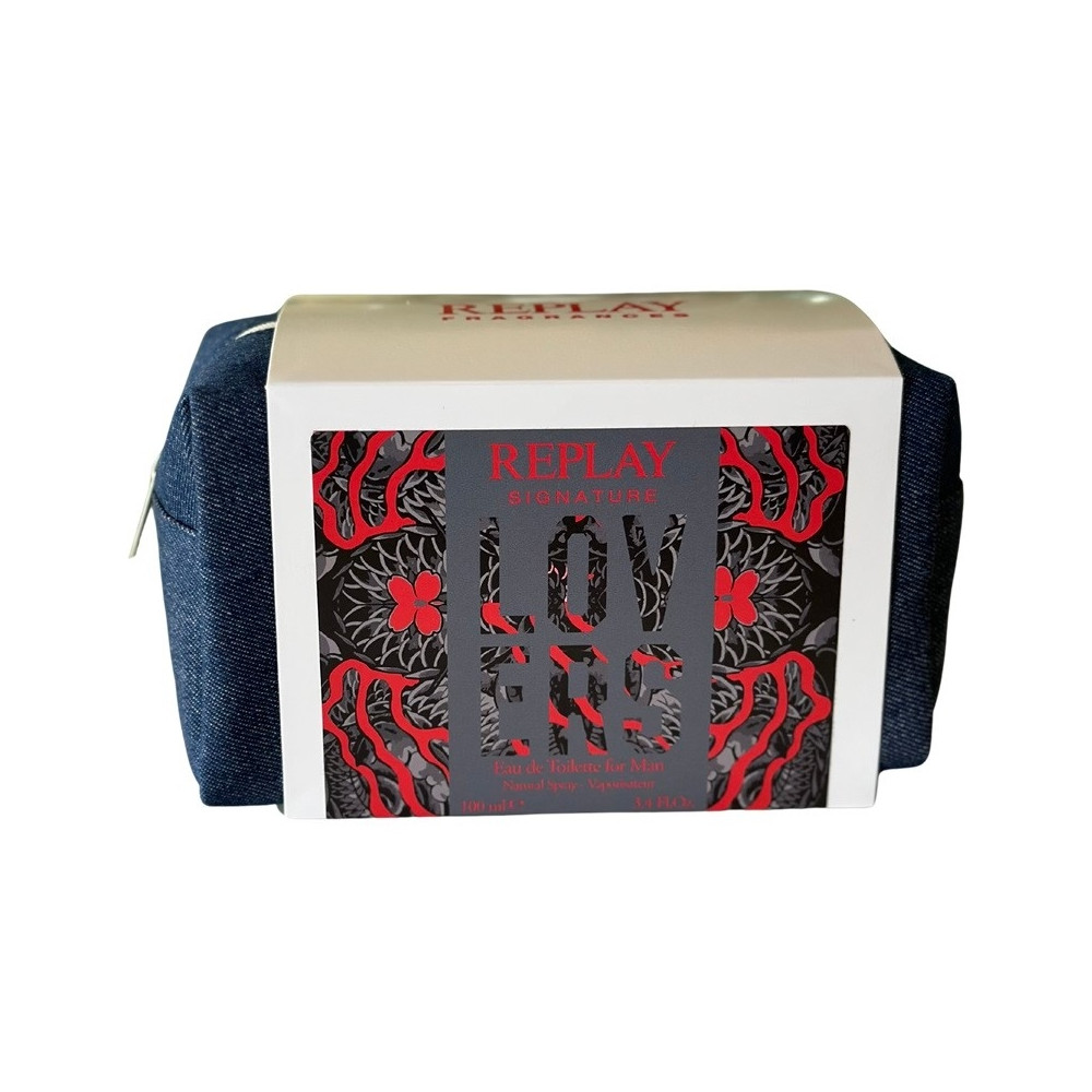 Produktbild för Giftset Replay Signature Lovers Man Edt 100ml + Pochette