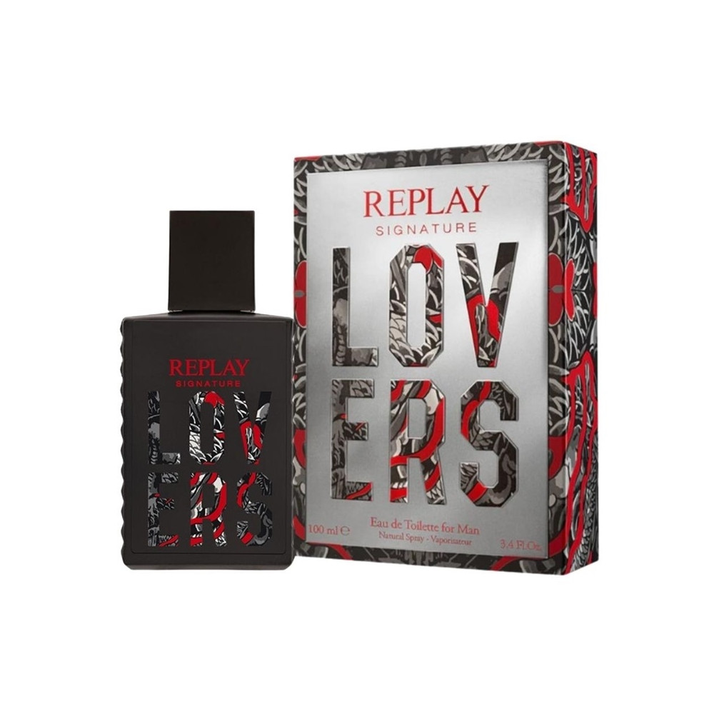 Produktbild för Giftset Replay Signature Lovers Man Edt 100ml + Pochette