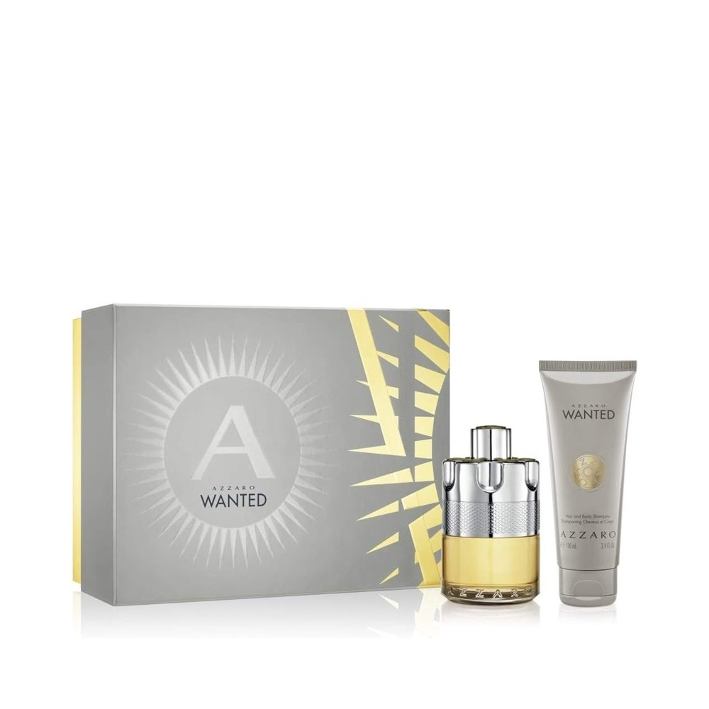 Produktbild för Giftset Azzaro Wanted Edt 100ml + 100ml Hair & Body Shampoo