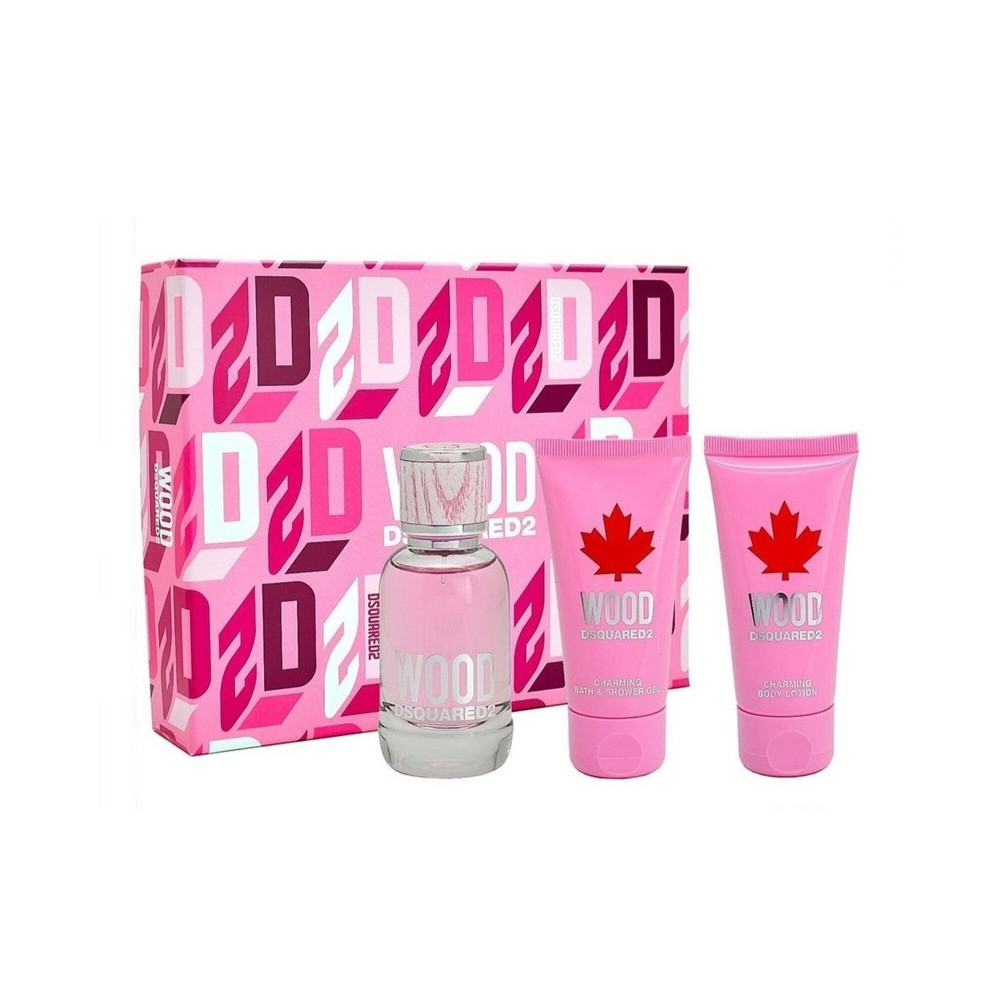 Produktbild för Giftset Dsquared2 Wood Pour Femme Edt 50ml + Sg 50ml + Bl 50ml
