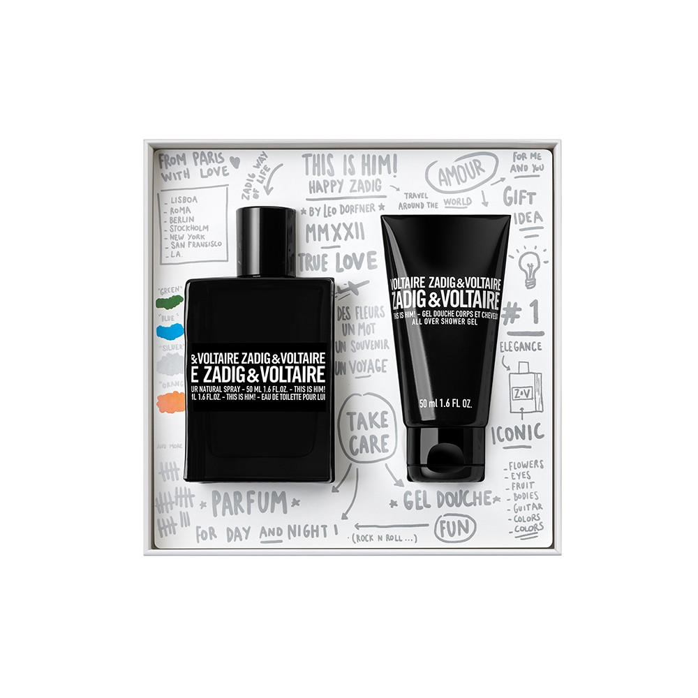 Produktbild för Giftset Zadig & Voltaire This Is Him Edt 50ml + Shower Gel 50ml