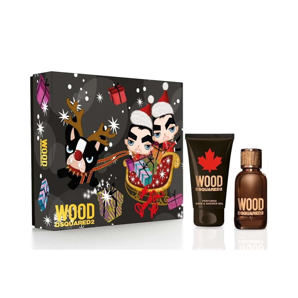 Produktbild för Giftset Dsquared2 Wood Pour Homme Edt 30ml + Sg 50ml