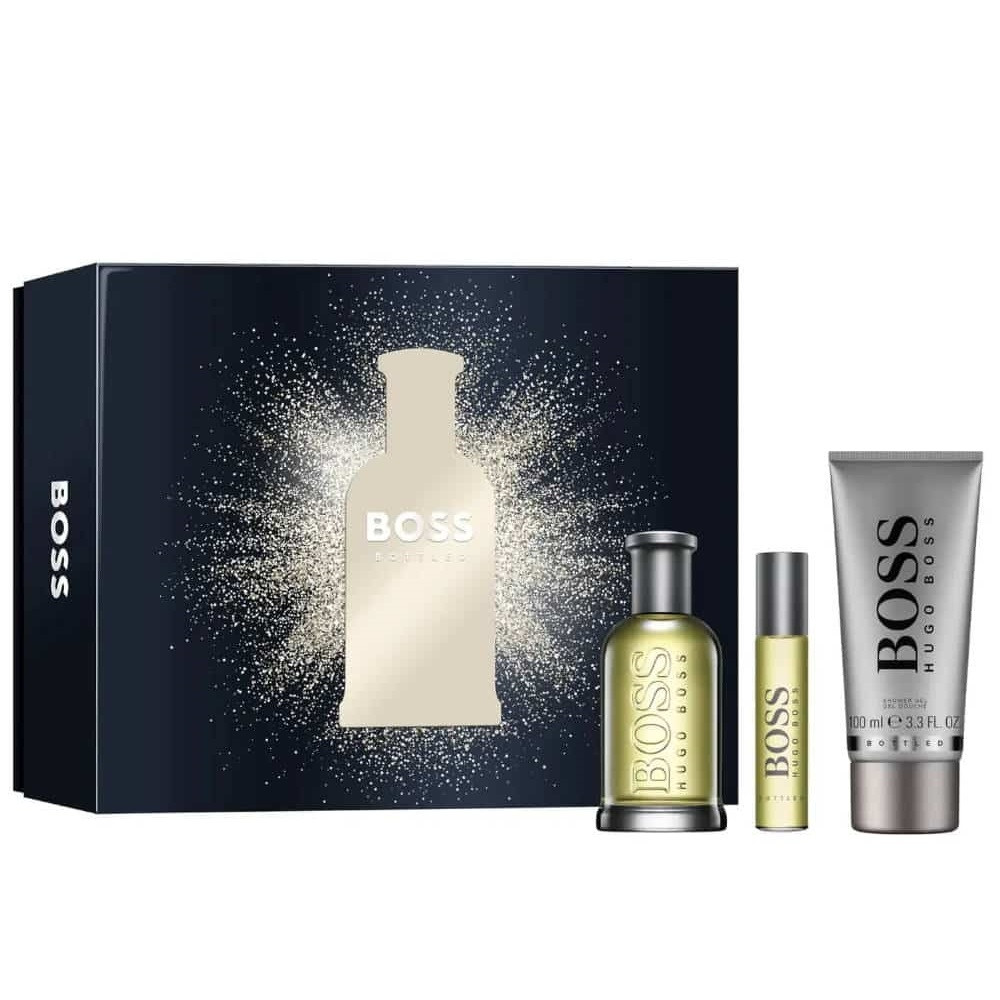 Produktbild för Giftset Hugo Boss Bottled Edt 100ml + Shower Gel 100ml + Edt 10ml