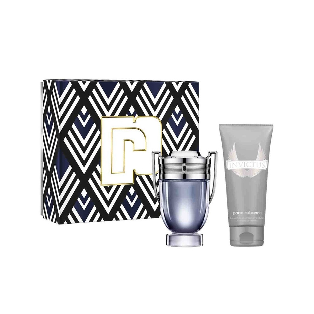 Produktbild för Giftset Paco Rabanne Invictus Edt 100ml + All Over Shampoo 100ml