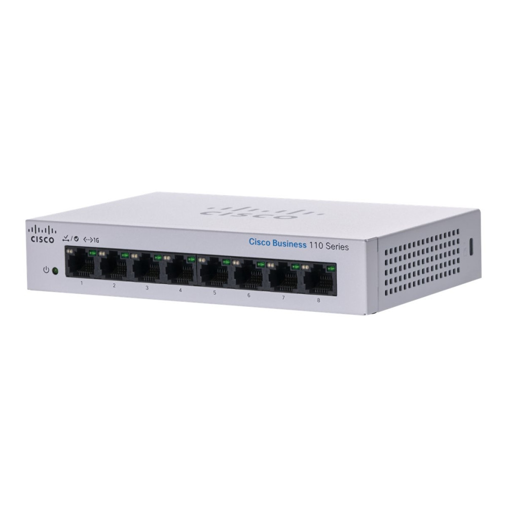 Produktbild för Cisco Business 110 Series 110-8T-D - switch - 8 portar - ohanterad - rackmonterbar