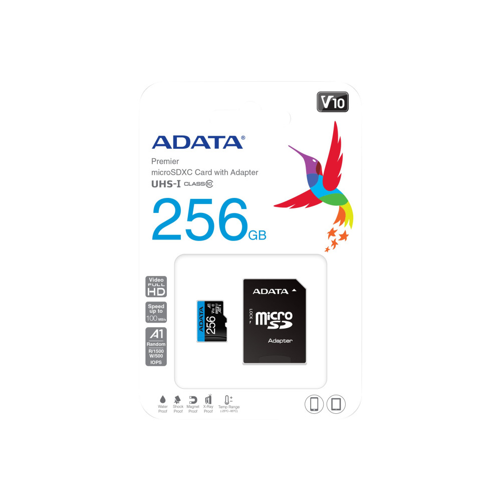 Produktbild för ADATA Premier - flash-minneskort - 256 GB - mikroSDXC UHS-I