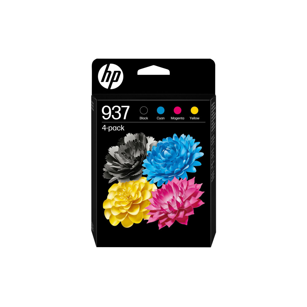 Produktbild för HP 937 - 4-pack - svart, cyan, magenta, gul - original - bläckpatron