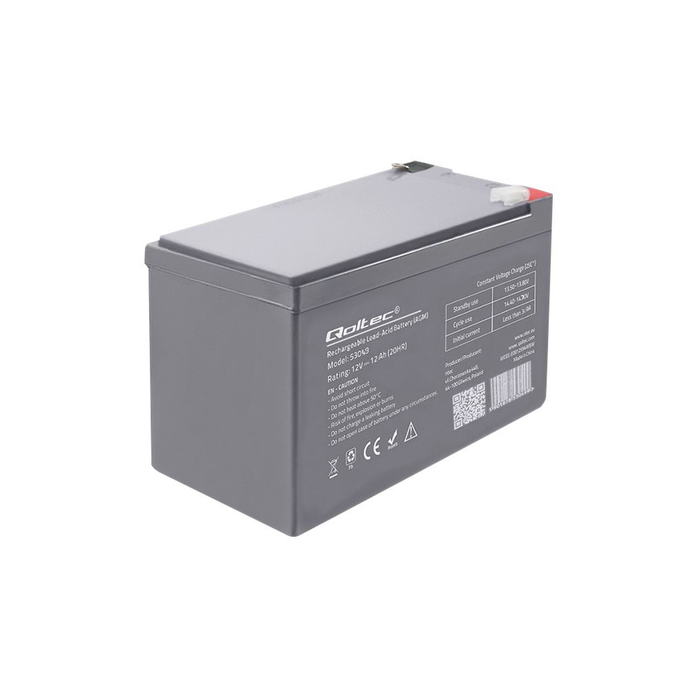 Produktbild för Qoltec 53049 - UPS-batteri - Bly-syra - 12 Ah