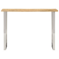 Produktbild för Avlastningsbord med levande kant 105x33x76 cm massivt mangoträ