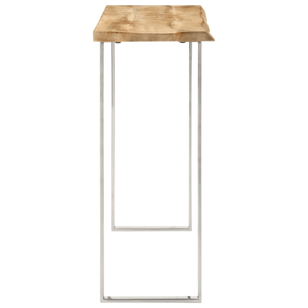 Produktbild för Avlastningsbord med levande kant 105x33x76 cm massivt mangoträ