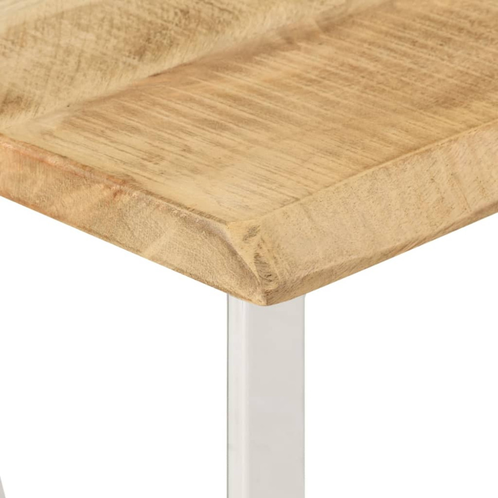 Produktbild för Avlastningsbord med levande kant 105x33x76 cm massivt mangoträ