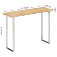 Produktbild för Avlastningsbord med levande kant 105x33x76 cm massivt mangoträ
