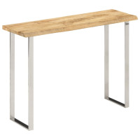 Produktbild för Avlastningsbord med levande kant 105x33x76 cm massivt mangoträ