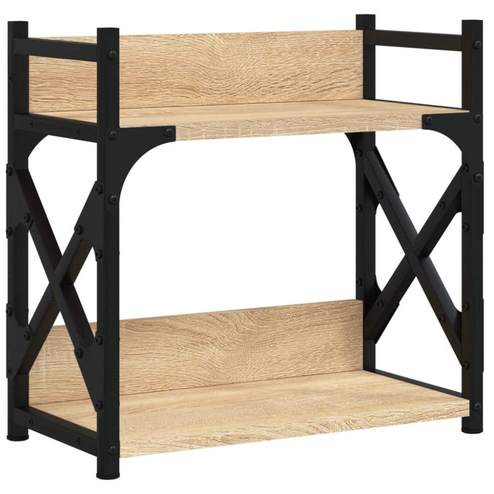 Produktbild för Skrivarställ 2 hyllor sonoma-ek 40x20x40 cm konstruerat trä