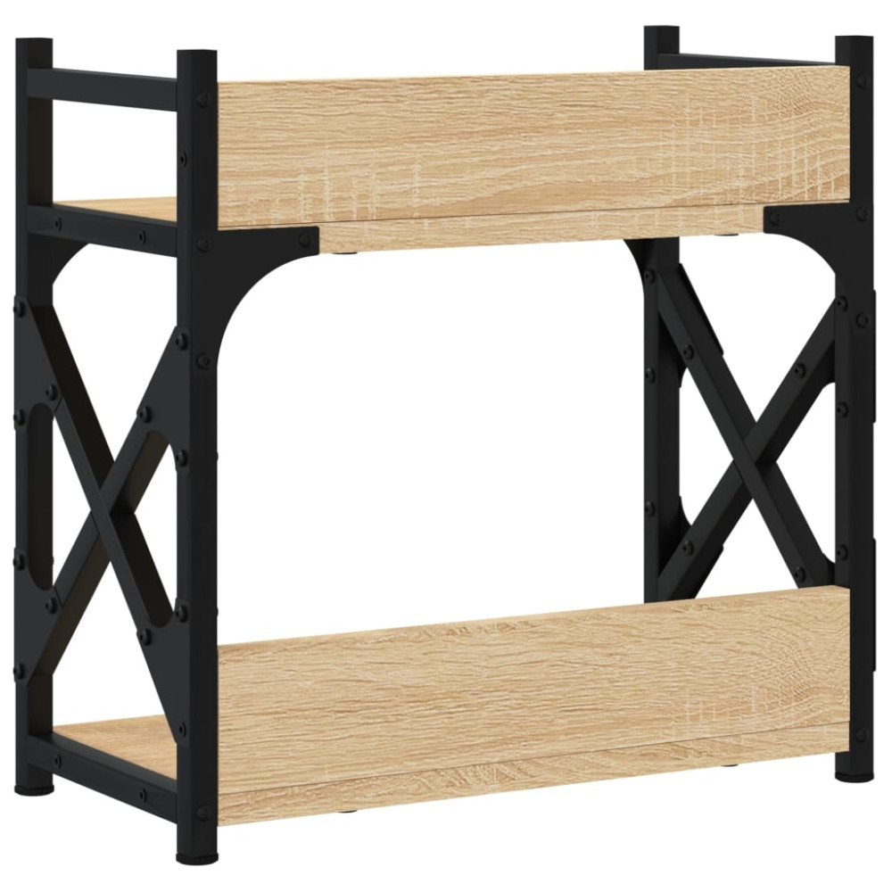 Produktbild för Skrivarställ 2 hyllor sonoma-ek 40x20x40 cm konstruerat trä