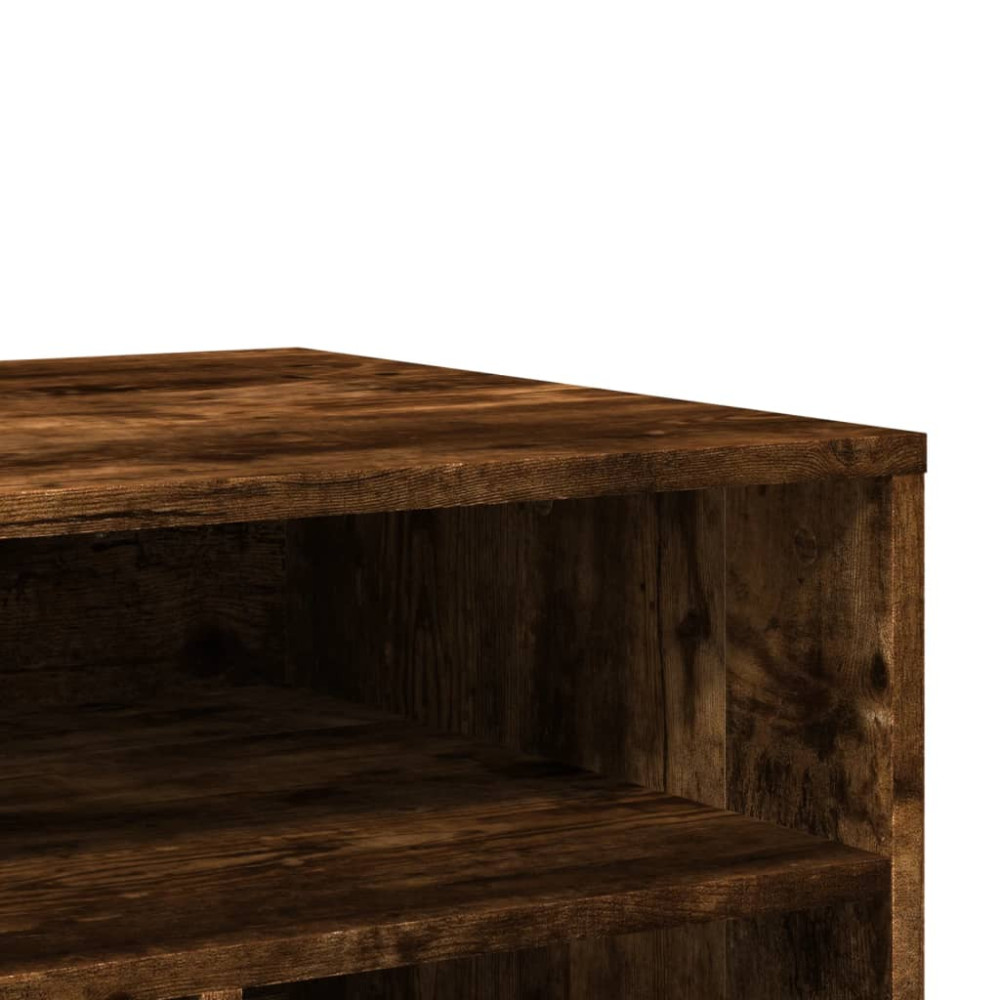 Produktbild för Skrivarställ med hjul rökfärgad ek 60x50x67 cm