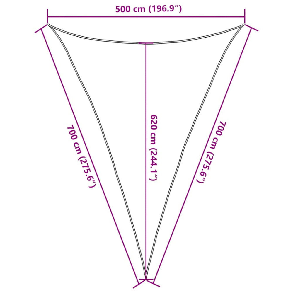 Produktbild för Solsegel 160 g/m² triangulär svart 5x7x7 m HDPE