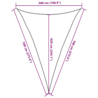 Produktbild för Solsegel 160 g/m² triangulär svart 5x7x7 m HDPE