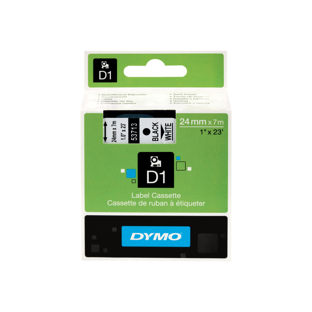 Produktbild för DYMO D1 - tejp - blank - 1 kassett(er) - Rulle (2,4 cm x 7 m)
