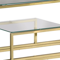 Produktbild för Konsolbord guld rostfritt stål och härdat glas