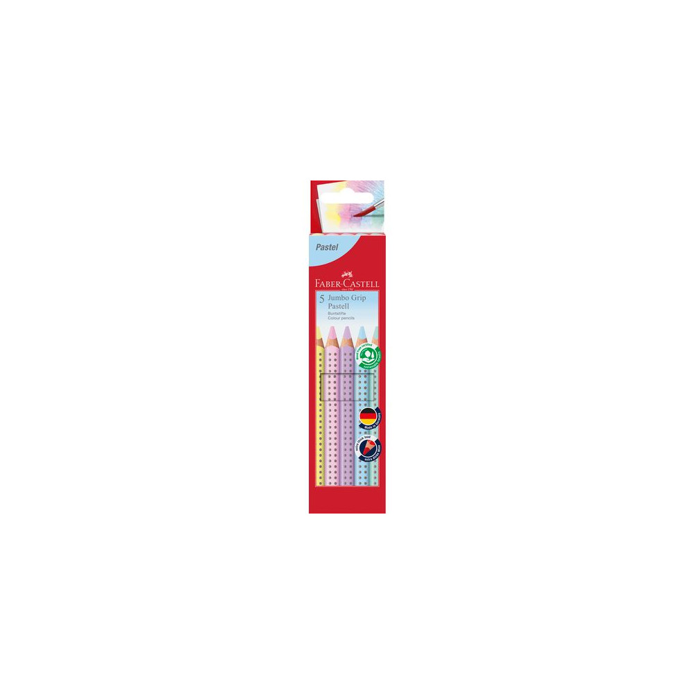 Produktbild för Färgpenna FABER Jumbo Grip pastel 5/fp