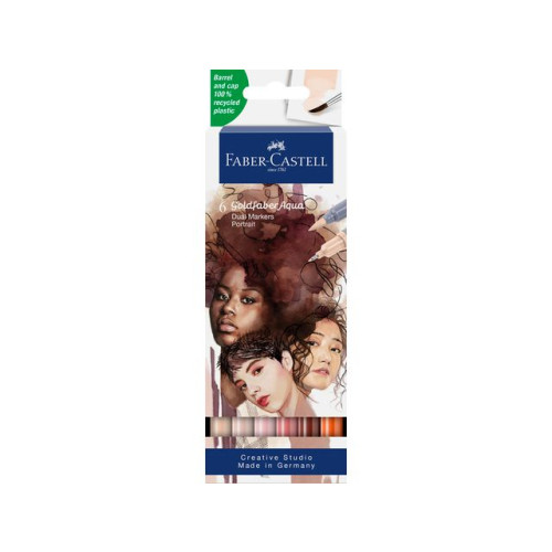 FABER-CASTELL Fiberpenna Goldfaber Aqua Dual hud 6/fp