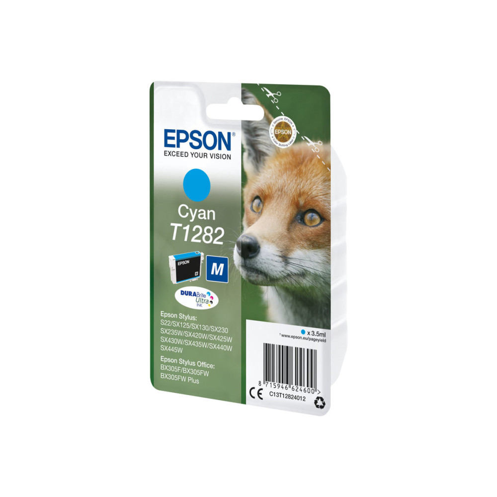Produktbild för Epson T1282 - M-storlek - cyan - original - bläckpatron