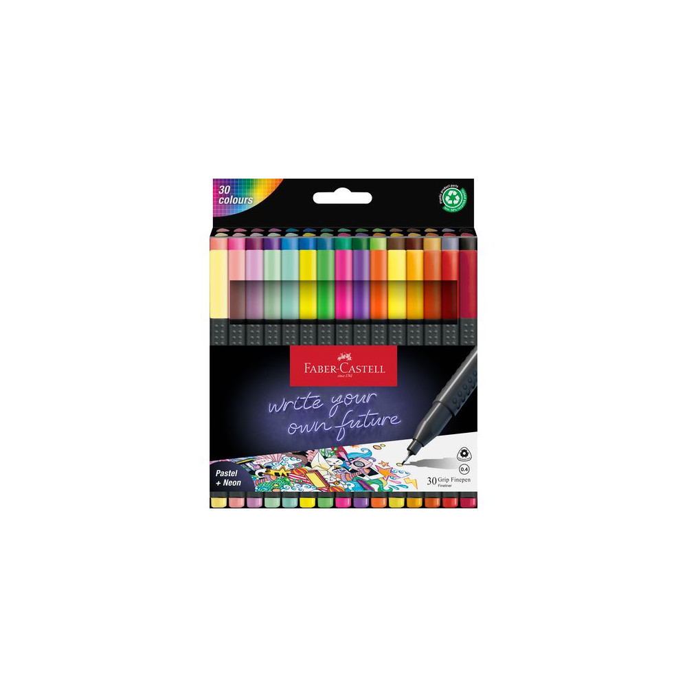 Produktbild för Fiberpenna FABER Grip Fine 0.4 mm 30/fp