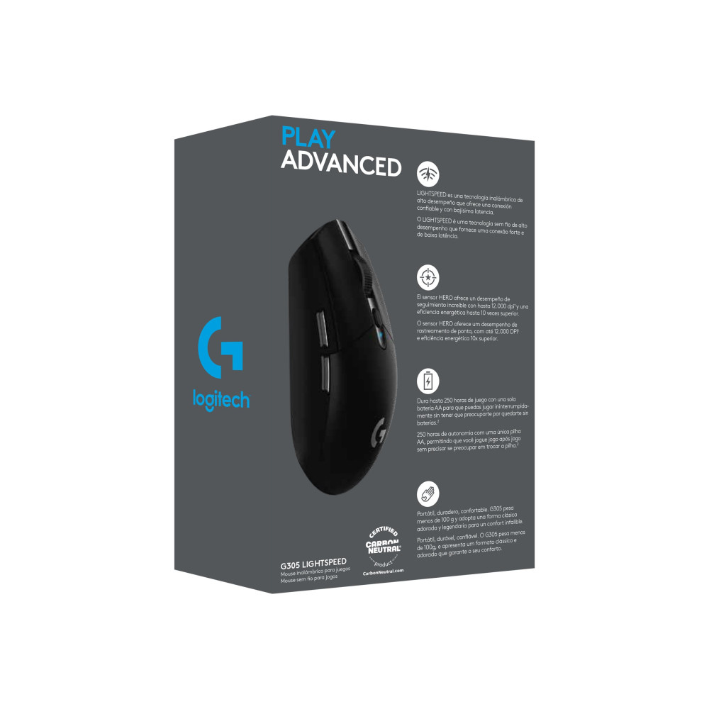 Produktbild för Logitech G G305 - mus - 2.4 GHz - svart