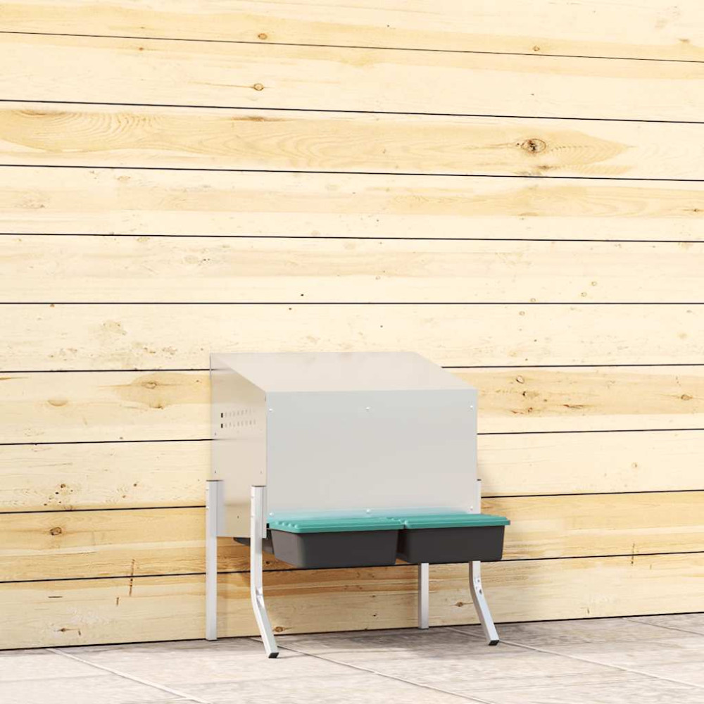 Produktbild för Hönsholk 2 fack med ben galvaniserat stål