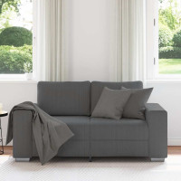 Produktbild för Loveseat soffa mörkgrå 160x77x82 cm manchestertyg