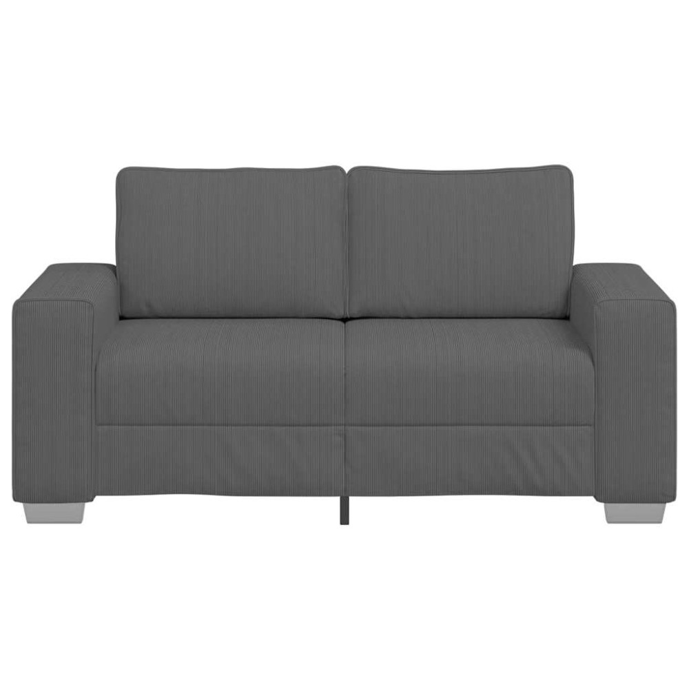 Produktbild för Loveseat soffa mörkgrå 160x77x82 cm manchestertyg