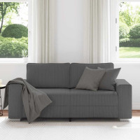 Produktbild för Loveseat soffa mörkgrå 180x77x82 cm manchestertyg