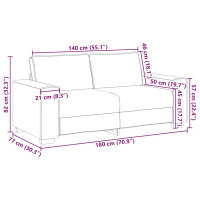 Produktbild för Loveseat soffa mörkgrå 180x77x82 cm manchestertyg