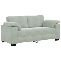 Produktbild för Loveseat soffa ljusgrå 180x77x82 cm sammet