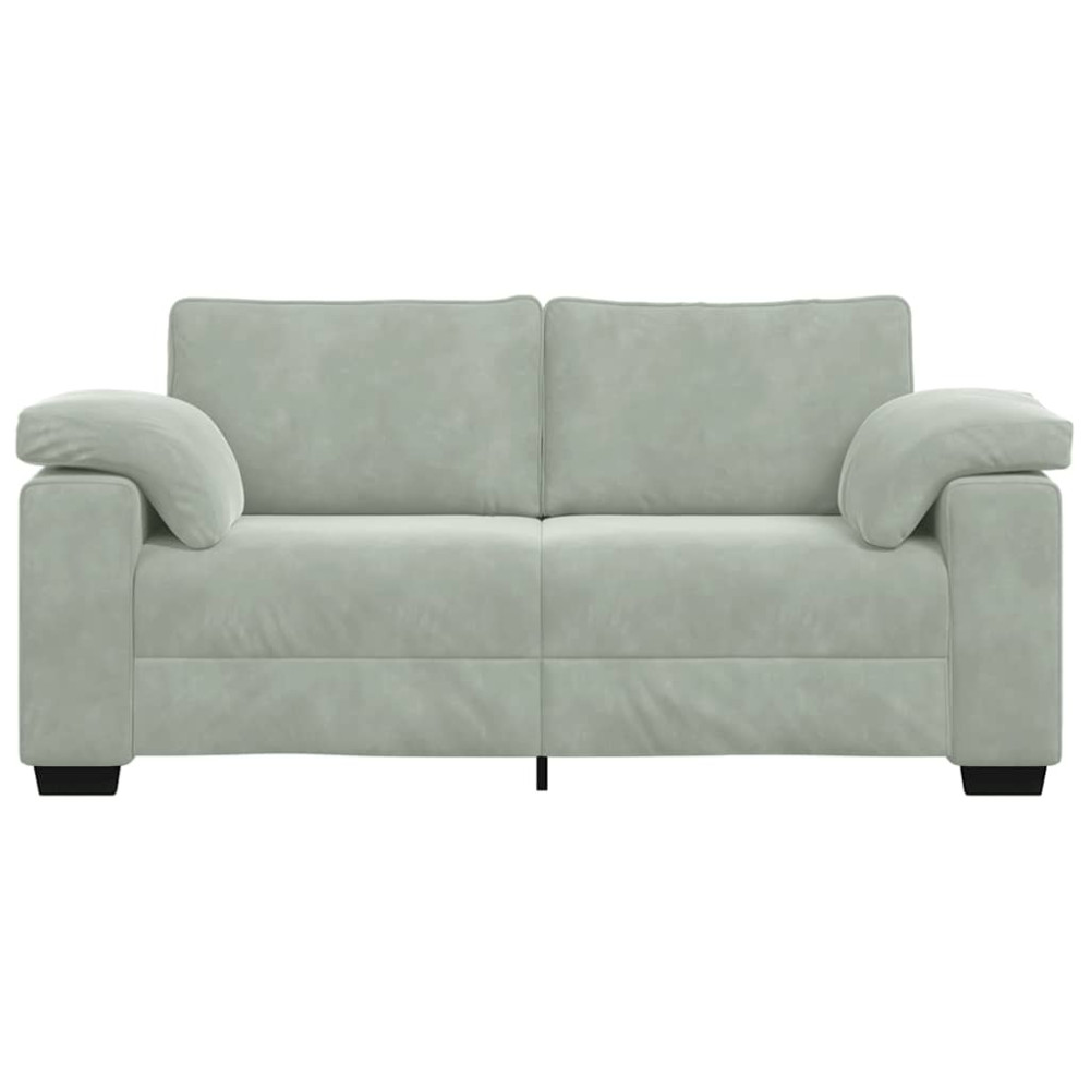 Produktbild för Loveseat soffa ljusgrå 180x77x82 cm sammet