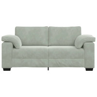 Produktbild för Loveseat soffa ljusgrå 180x77x82 cm sammet