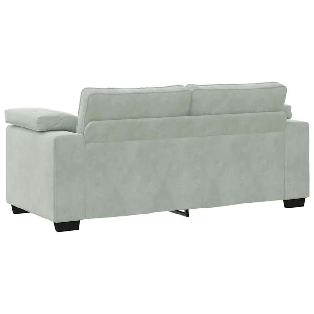Produktbild för Loveseat soffa ljusgrå 180x77x82 cm sammet