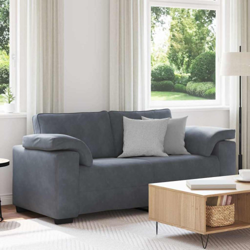 vidaXL Loveseat soffa mörkgrå 180x77x82 cm sammet